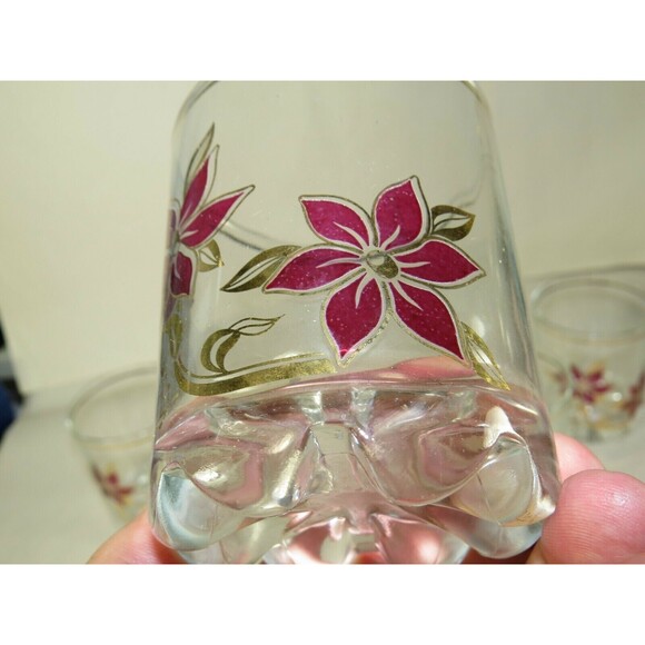 5pc Italian Glass Ice Bucket Low Ball Glasses Drink Bar Set Mid Century Modern - Picture 8 of 8